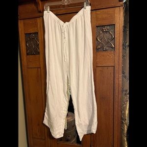 Pine Cone Hill White Linen Pant L